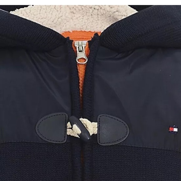 Tommy Hilfiger Boys Navy Hooded Sweater zipped - Picture 3 of 9